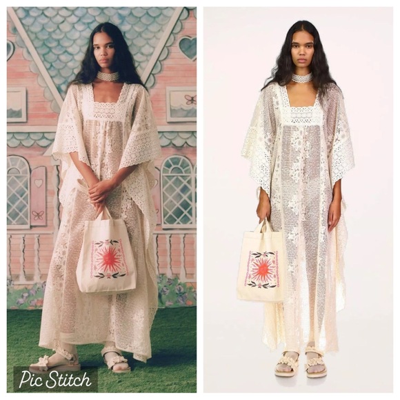 Anna Sui Flowering fields lace kaftan/dress- Size PS - Picture 1 of 6